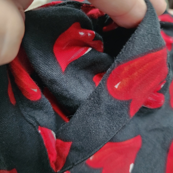 Black and Red Heart Patterned  Lounge Or Pajama Pants S - Picture 5 of 7